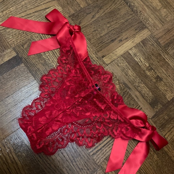 La Senza Red Ribbon Tied Panty XS - Picture 2 of 6